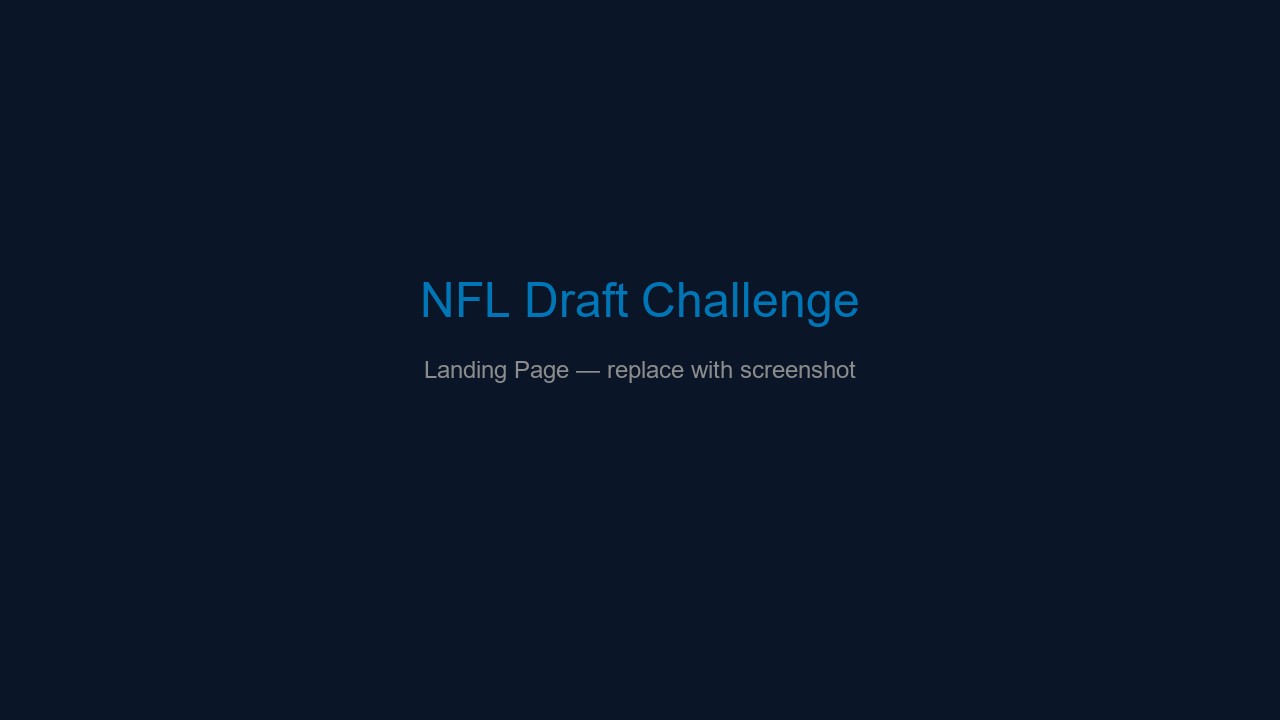 NFL Draft Challenge — Landing Page